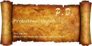 Probstner Dezső névjegykártya