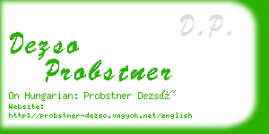 dezso probstner business card